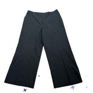 Lafayette 148 Delaney black virgin wool wide leg pants size 14